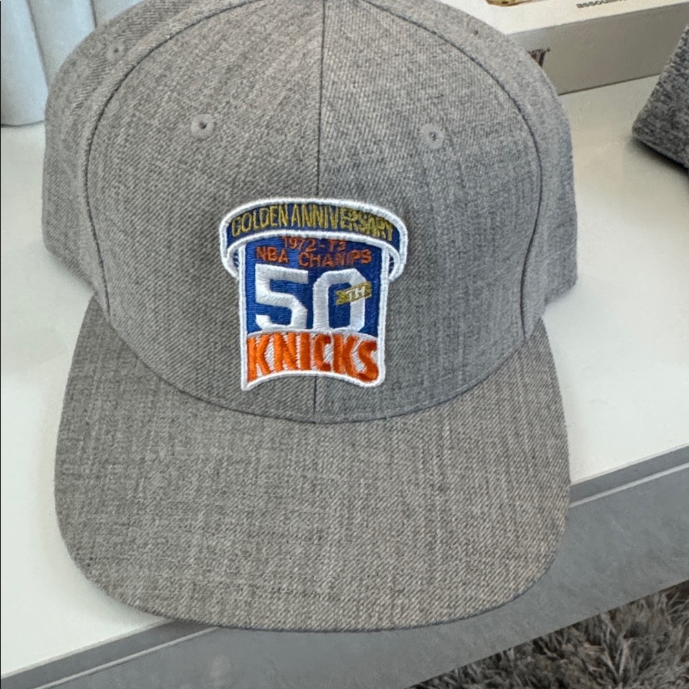 NY Knicks 50th anniversary Caesars Sportsbook Gray Snapback Hat, &  casual hat
